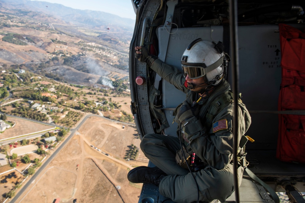 Helicopter Sea Combat Squadron (HSC) 21 Assists in Fighting California Fires