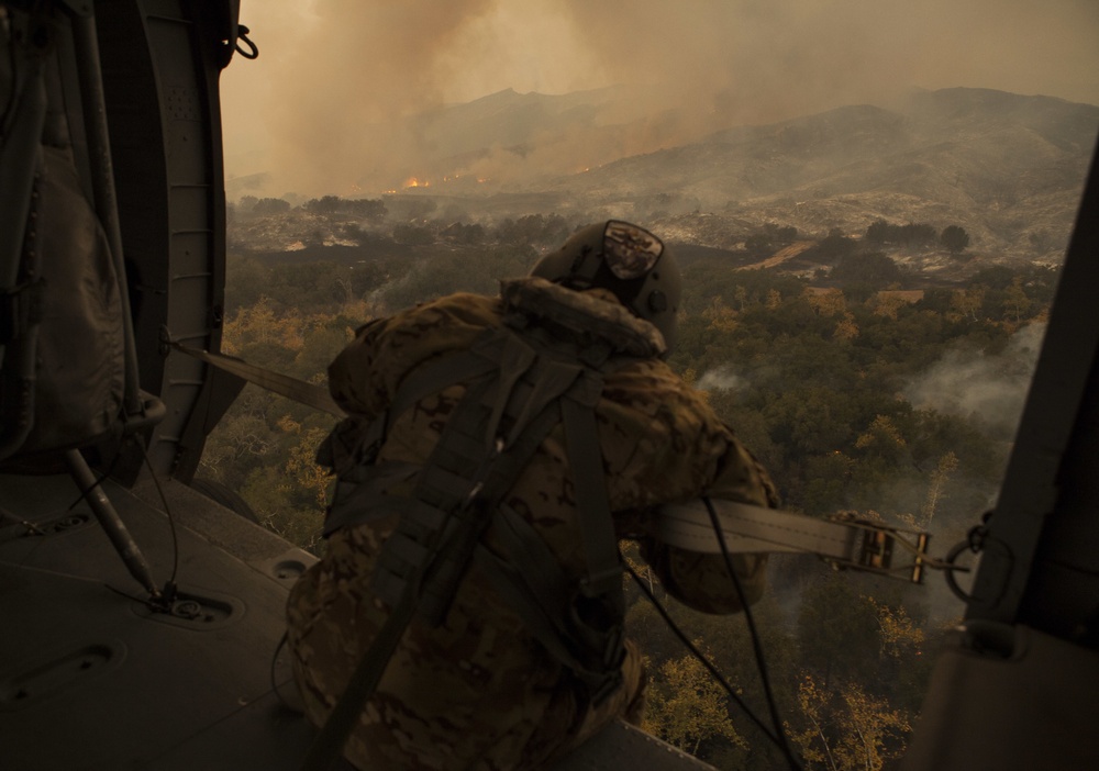 California Army Guard fights wildfires