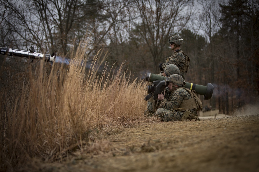 U.S. Marines fire Javelin Missiles during Battle Drill