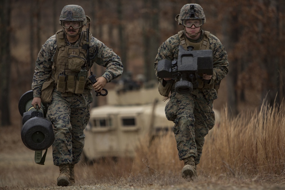 U.S. Marines fire Javelin Missiles during Battle Drill