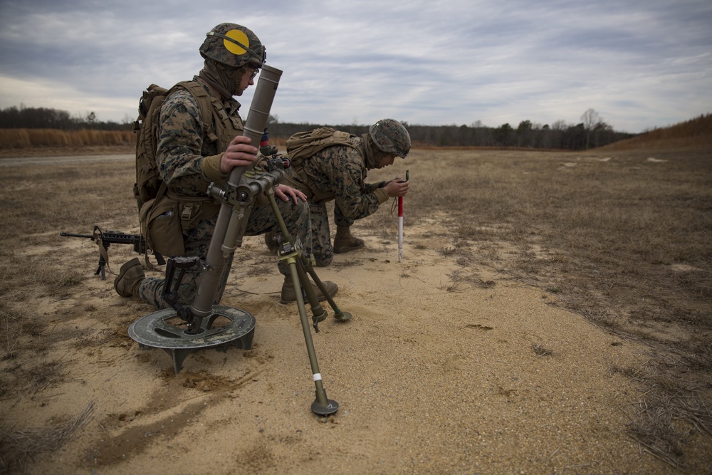 U.S. Marines fire M224 60mm Lightweight Mortars