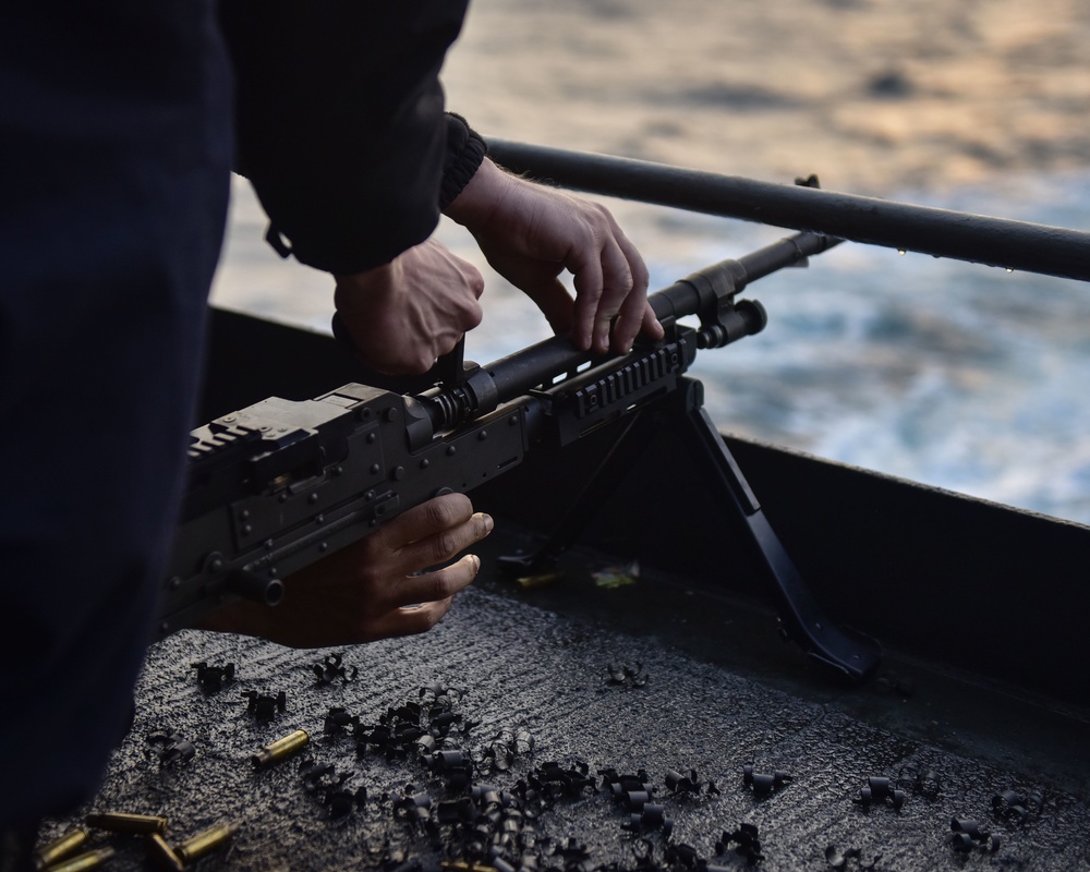 Nimitz Sailors Shoot Machine Gun