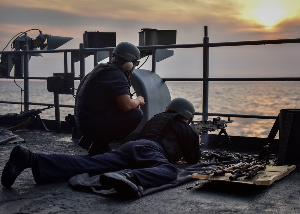 Nimitz Sailors Shoot Machine Gun