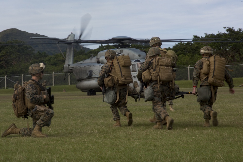 CLB-31 Marines participate in a simulated mass casualty exercise