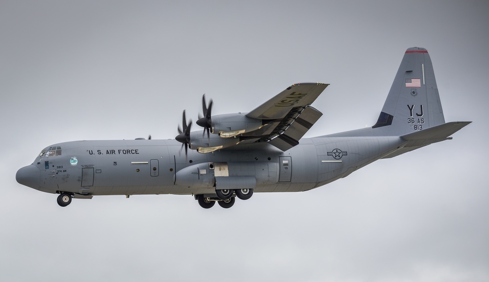 Operation Christmas Drop 2017 C-130J Super Hercules arrival