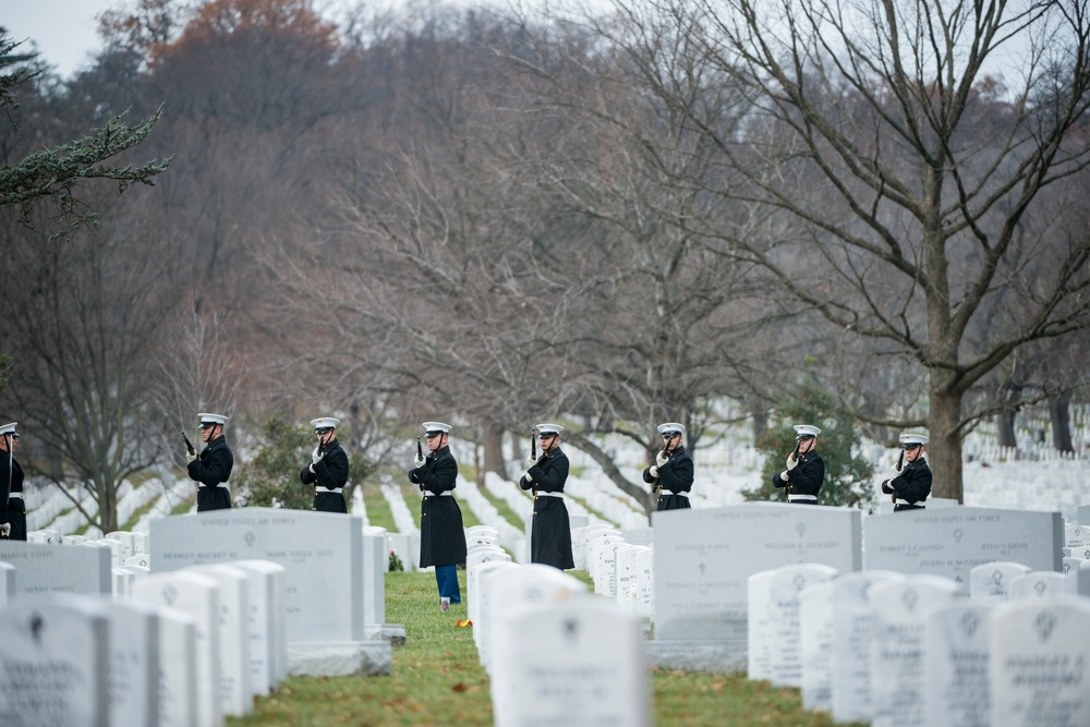 Full Honors Repatriation for U.S. Marine Corps Pvt. Archie Newell in Section 60