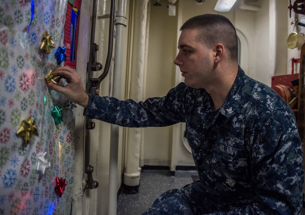 Sailor Decorates Door