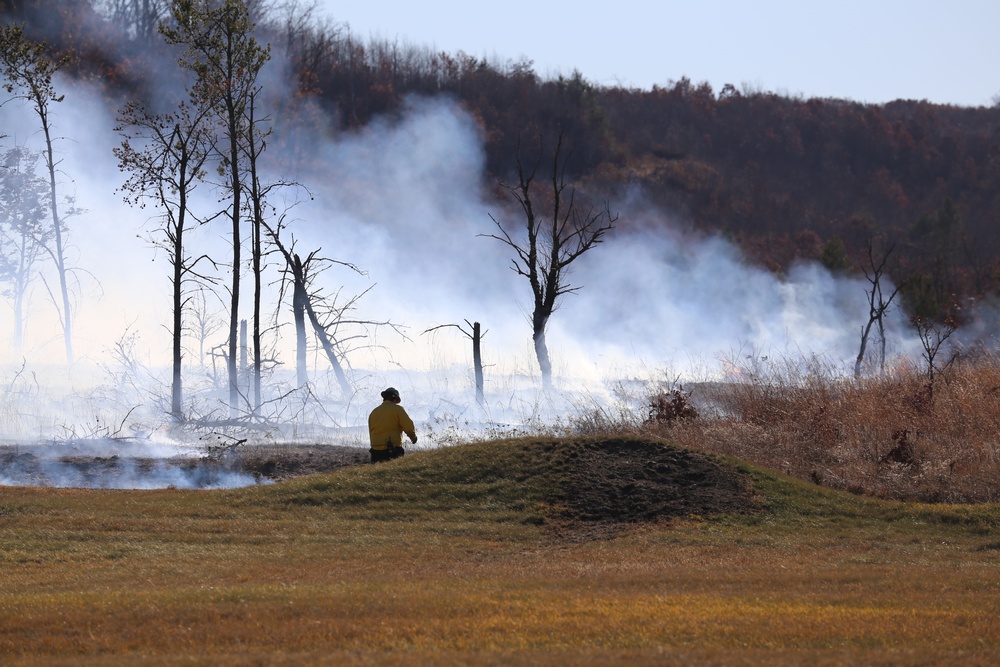 Late-fall prescribed burns help cut wildfire risk, improve habitat at Fort McCoy