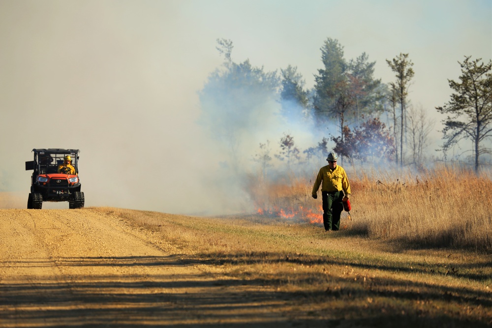 Late-fall prescribed burns help cut wildfire risk, improve habitat at Fort McCoy