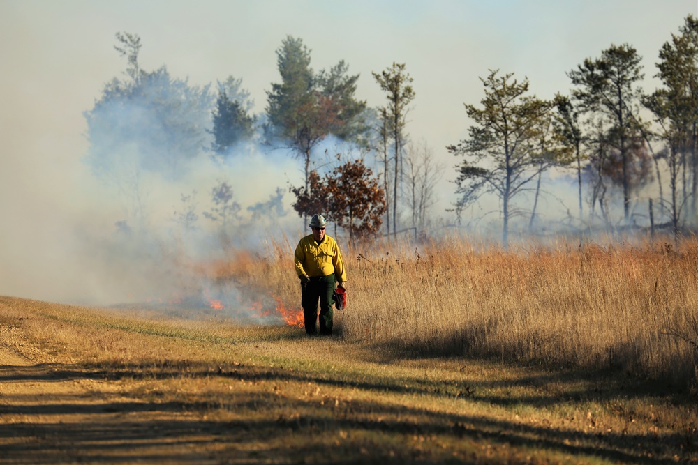 Late-fall prescribed burns help cut wildfire risk, improve habitat at Fort McCoy