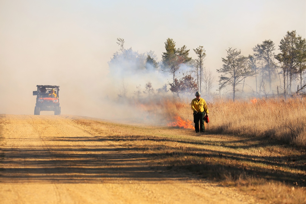 Late-fall prescribed burns help cut wildfire risk, improve habitat at Fort McCoy