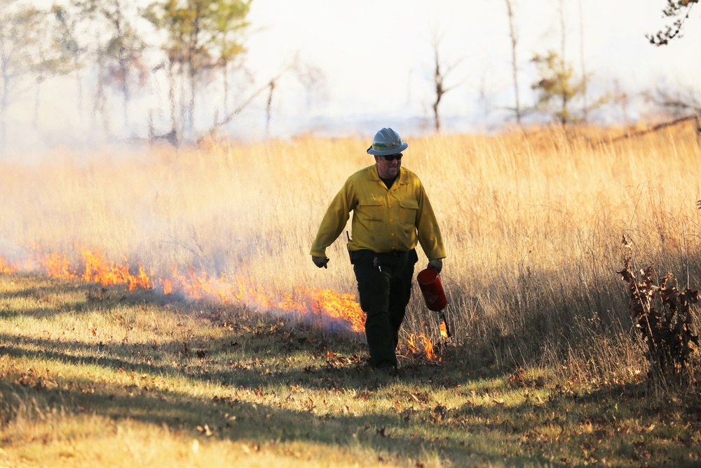 Late-fall prescribed burns help cut wildfire risk, improve habitat at Fort McCoy