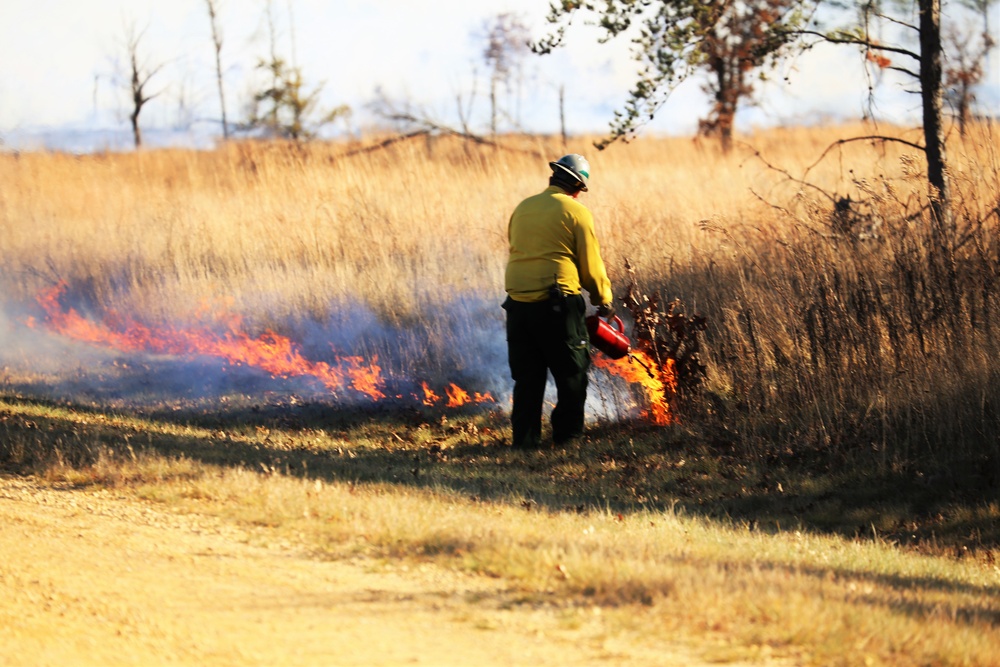 Late-fall prescribed burns help cut wildfire risk, improve habitat at Fort McCoy