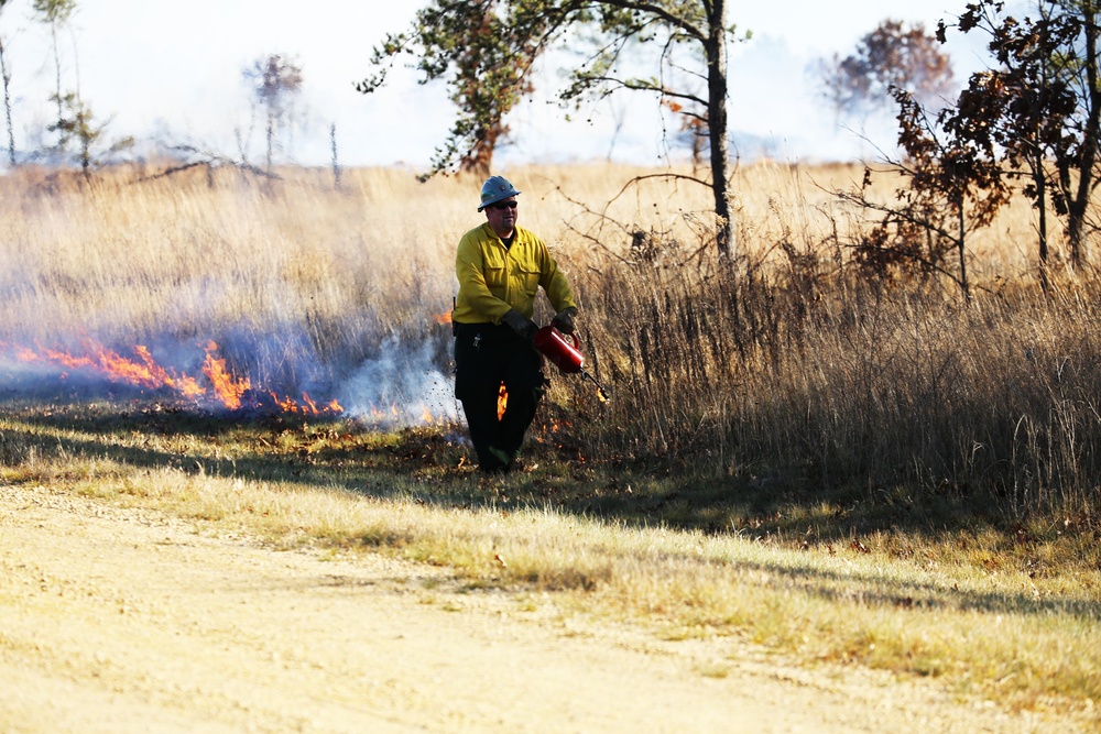 Late-fall prescribed burns help cut wildfire risk, improve habitat at Fort McCoy