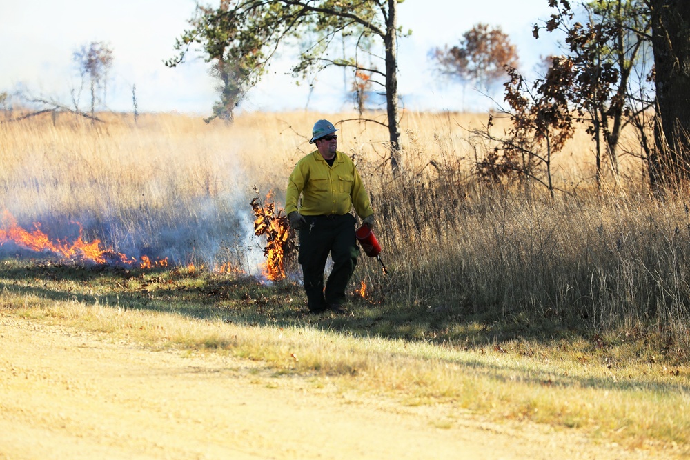 Late-fall prescribed burns help cut wildfire risk, improve habitat at Fort McCoy