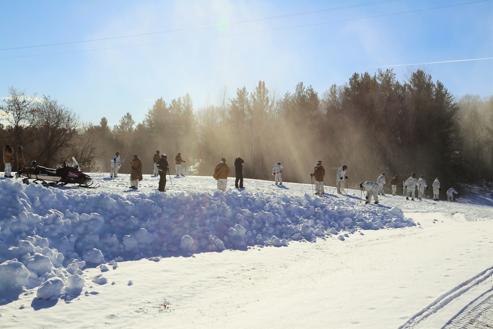 Cold Weather Operations Course students practice skiing at Fort McCoy