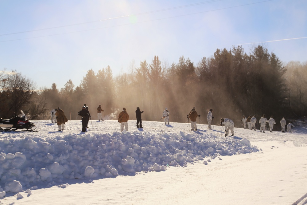 Cold Weather Operations Course students practice skiing at Fort McCoy