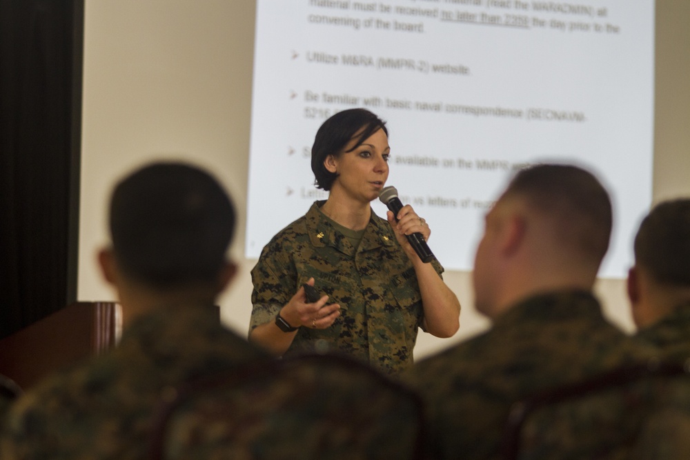 HQMC Marines hold brief of records, performance, promotions