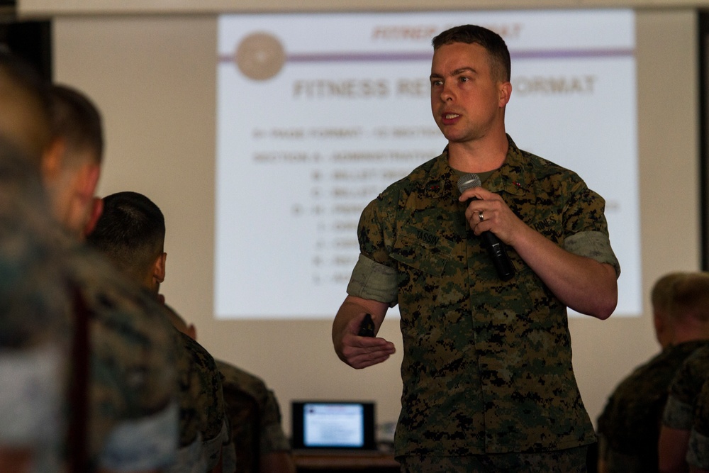 HQMC Marines hold brief of records, performance, promotions