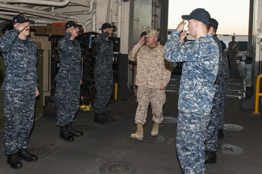 Brig. Gen. Robert Sofge boards USS America