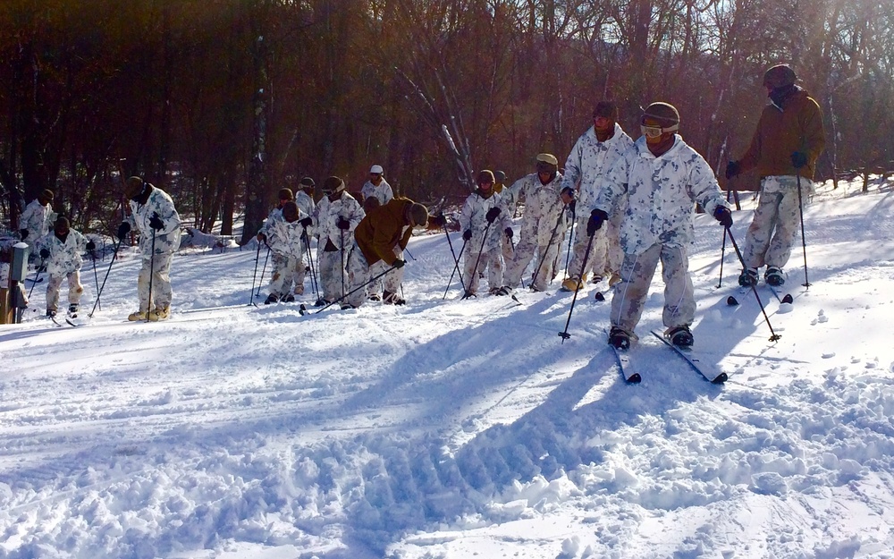 Cold-Weather Operations Course students practice skiing at Fort McCoy