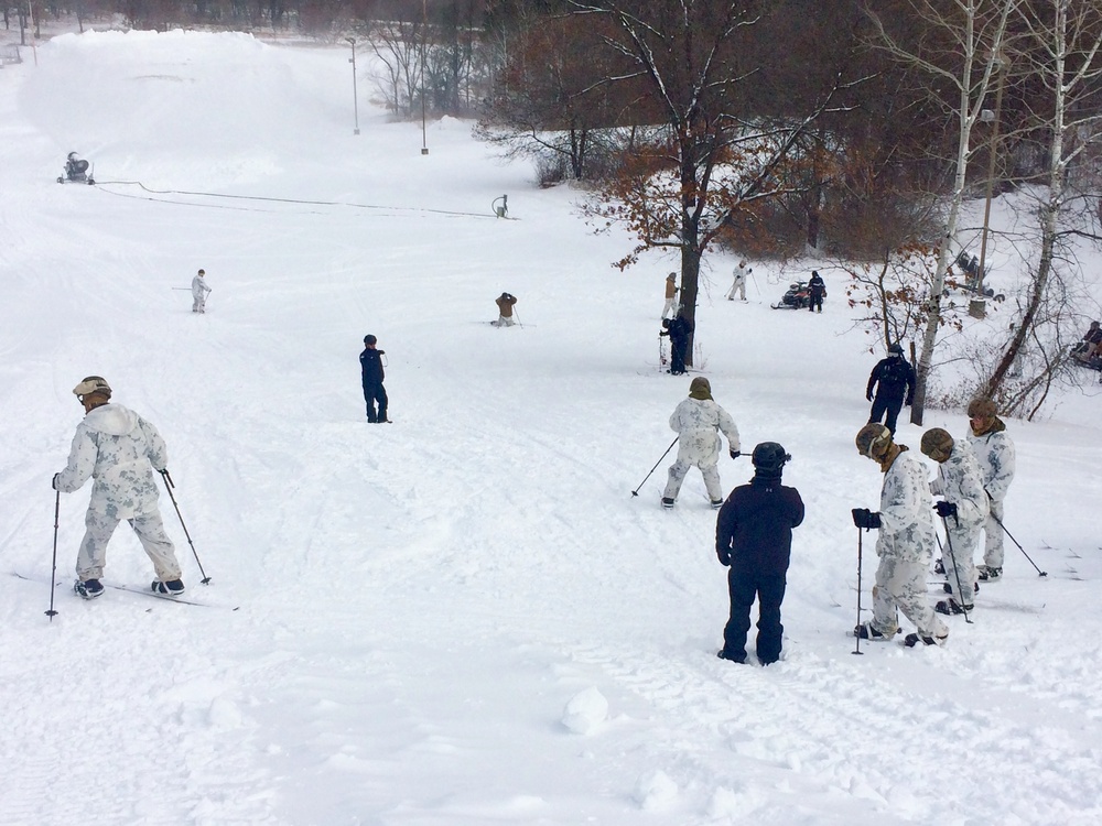 Cold-Weather Operations Course students practice skiing at Fort McCoy