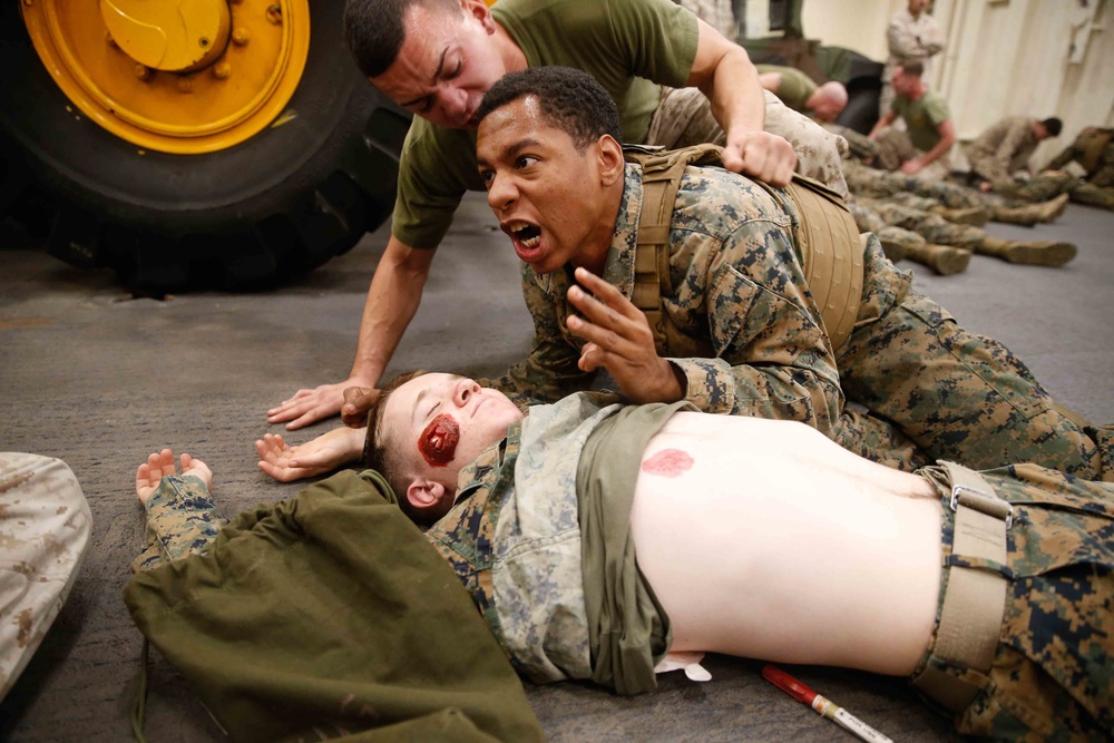 Combat Life Saver training aboard USS San Diego