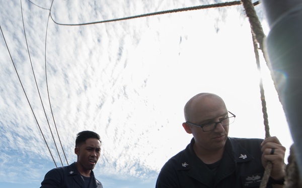 USS Pearl Harbor Sailors participate in quartermaster training