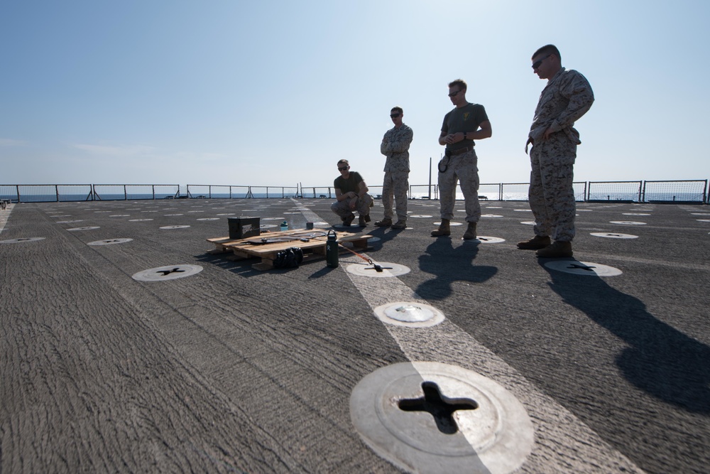 Marine EOD unit embarked aboard USS Pearl Harbor conduct training