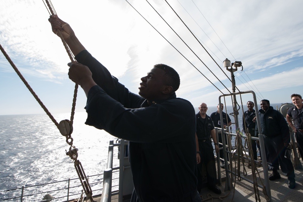 USS Pearl Harbor Sailors participate in quartermaster training