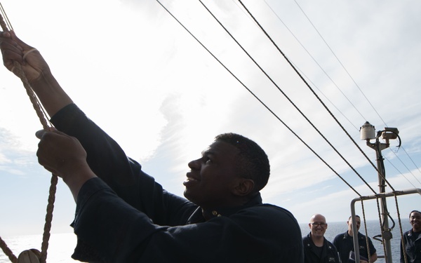 USS Pearl Harbor Sailors participate in quartermaster training