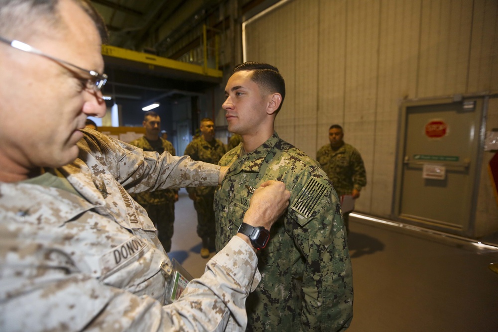 U.S. Navy Sailor Receives Warfare Pin