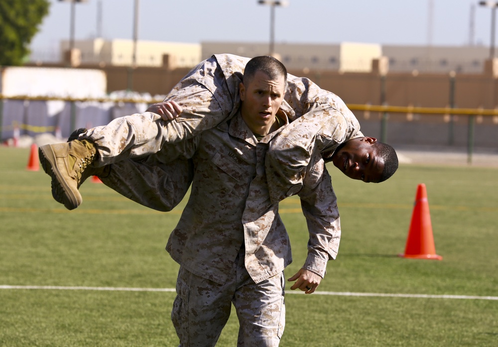U.S. Marines Participates In Combat Fitness Test
