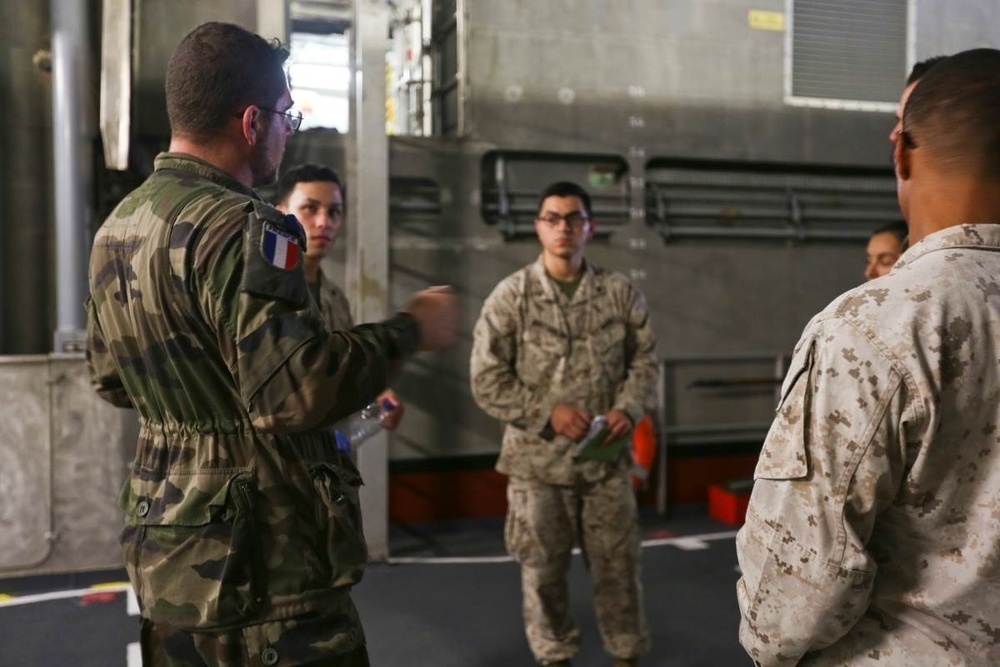 TF 51/5 Marines and French Sailors train aboard Tonnerre