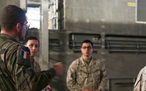 TF 51/5 Marines and French Sailors train aboard Tonnerre