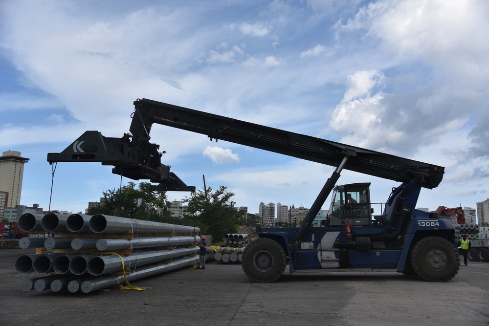 Power Poles Delivered to Puerto Rico