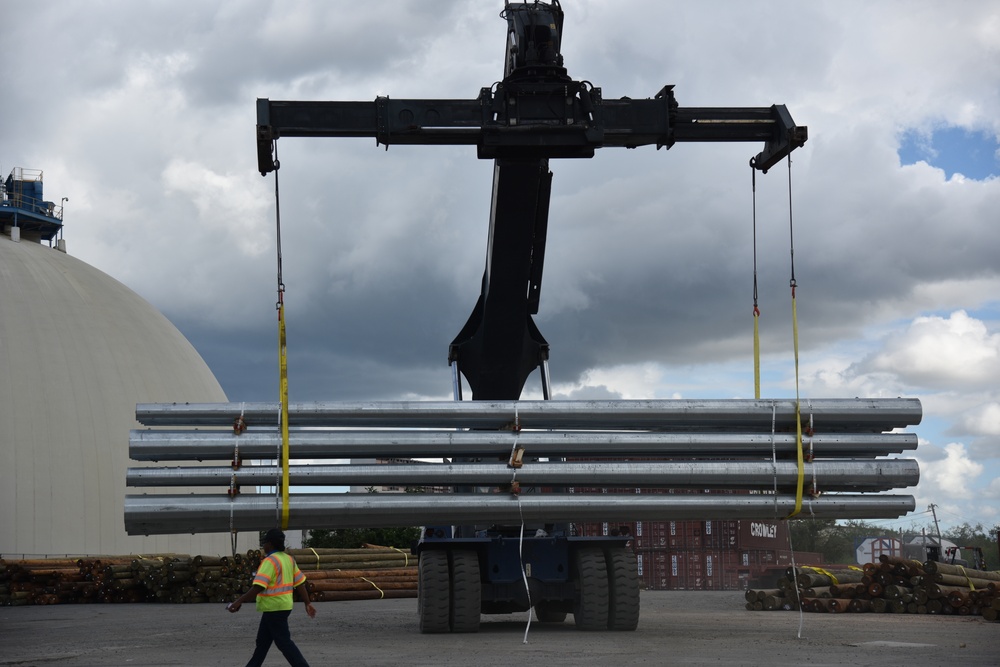 Power Poles Delivered to Puerto Rico