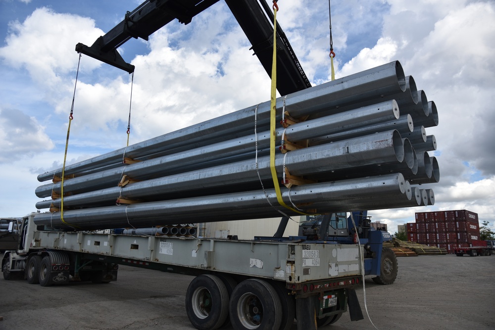 Power Poles Delivered to Puerto Rico