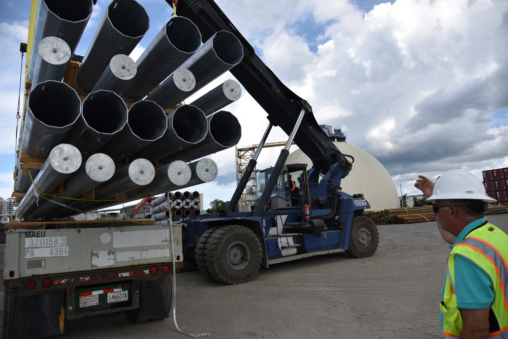 Power Poles Delivered to Puerto Rico