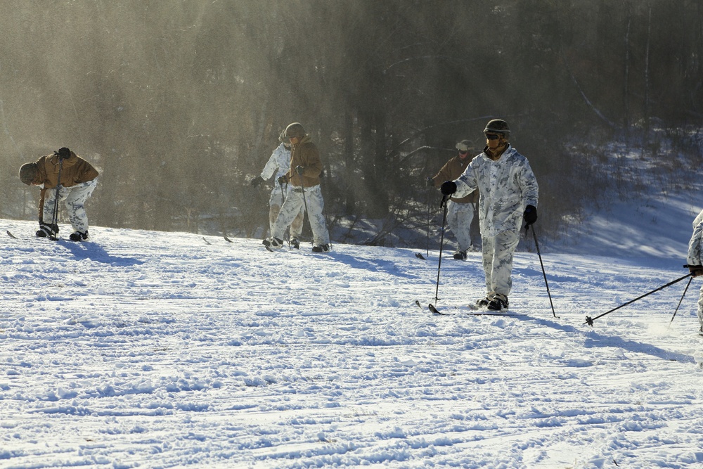 Cold-Weather Operations Course students practice skiing at Fort McCoy