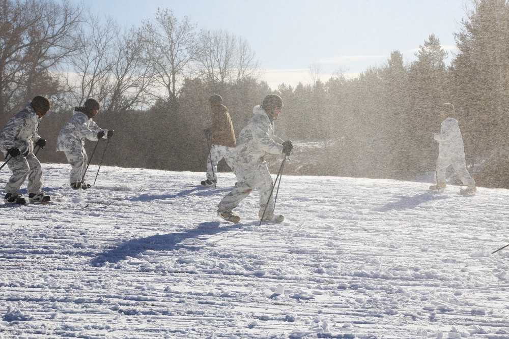 Cold-Weather Operations Course students practice skiing at Fort McCoy