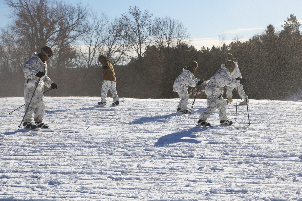 Cold-Weather Operations Course students practice skiing at Fort McCoy