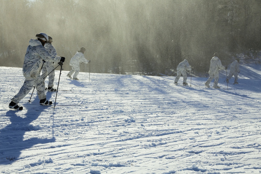 Cold-Weather Operations Course students practice skiing at Fort McCoy