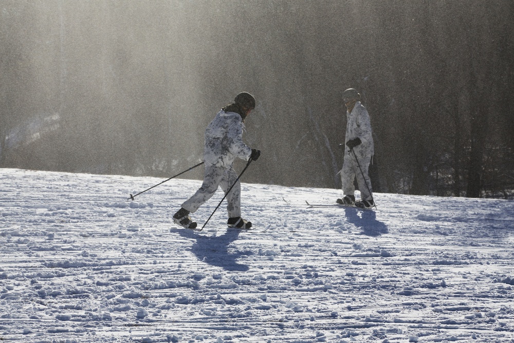 Cold-Weather Operations Course students practice skiing at Fort McCoy