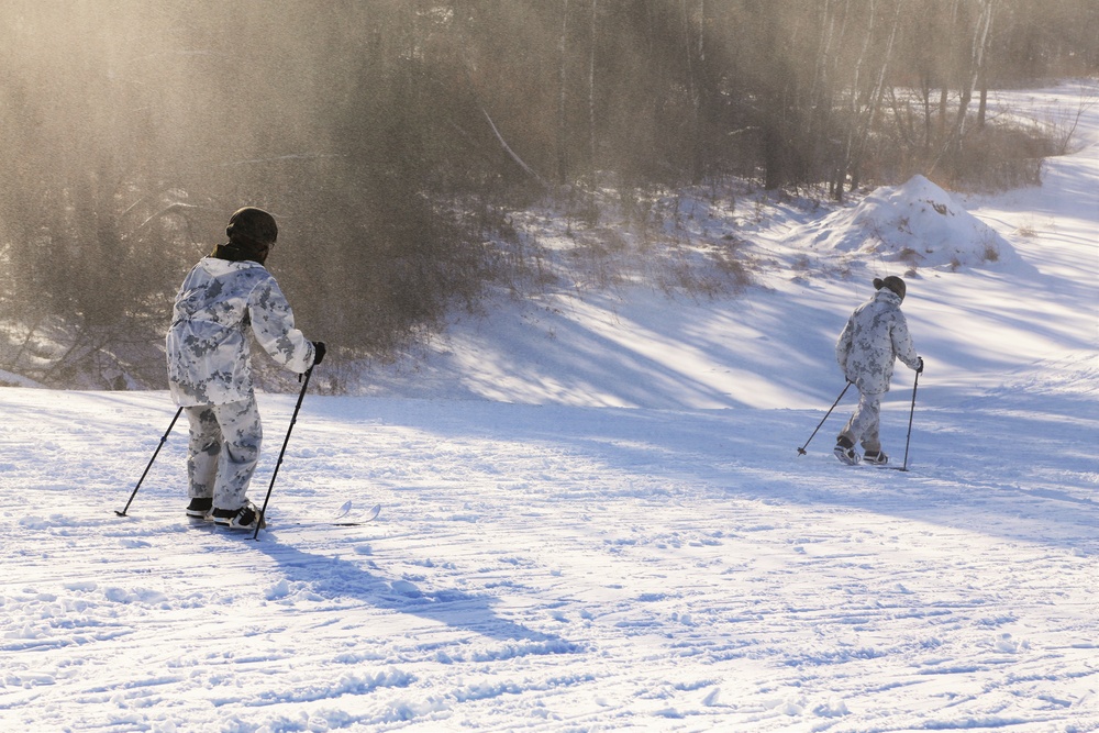 Cold-Weather Operations Course students practice skiing at Fort McCoy