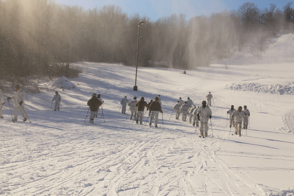 Cold-Weather Operations Course students practice skiing at Fort McCoy