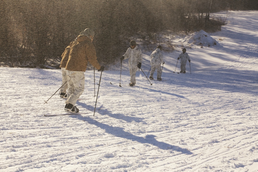 Cold-Weather Operations Course students practice skiing at Fort McCoy