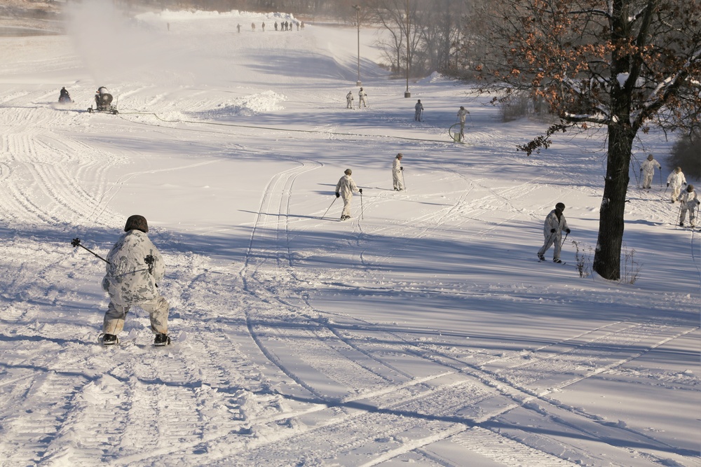 Cold-Weather Operations Course students practice skiing at Fort McCoy