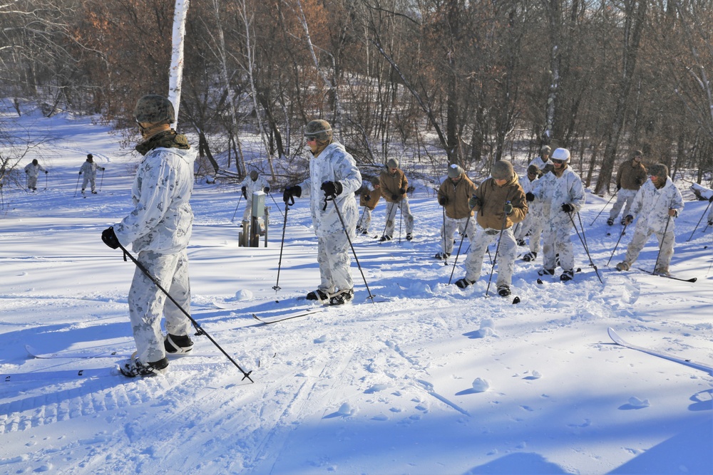 Cold-Weather Operations Course students practice skiing at Fort McCoy