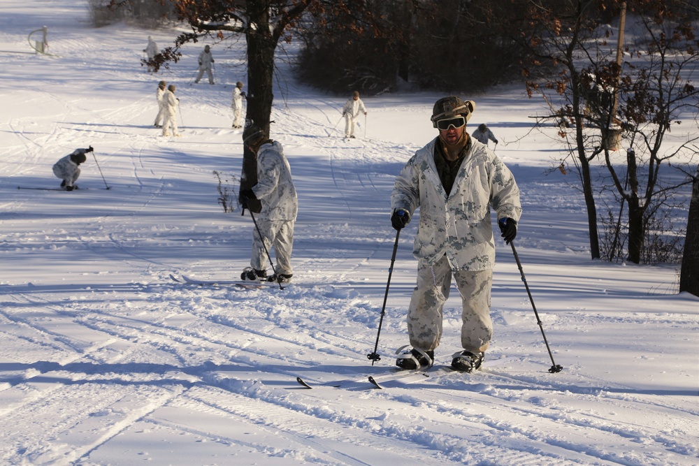 Cold-Weather Operations Course students practice skiing at Fort McCoy